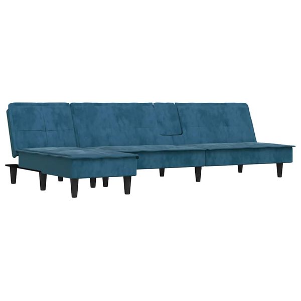 vidaXL Schlafsofa in L-Form Dunkelgr&uuml;n 255x140x70 cm Samt
