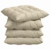 vidaXL Sitzkissen 4 Stk. Stoff Creme 40 x 40 x 6 cm