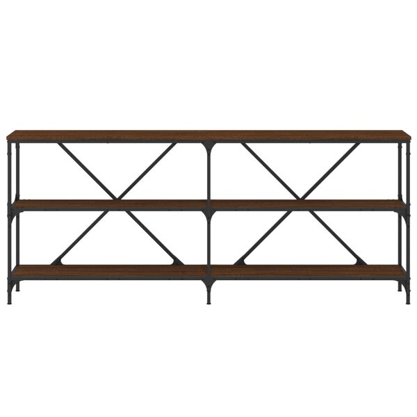 vidaXL Konsolentisch Braun Eiche 180x30x75 cm Holzwerkstoff und Eisen