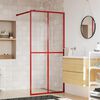 vidaXL Duschwand f&uuml;r Begehbare Dusche mit ESG Klarglas Rot 80x195 cm