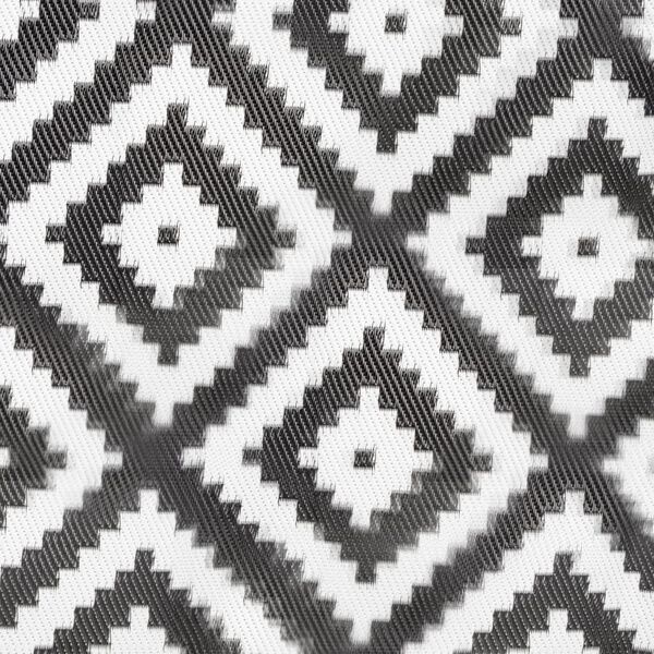 Bo-Camp Au&szlig;enteppich Chill mat Beach 1,8&times;1,2 m Schwarz und Wei&szlig;