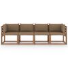 vidaXL Garten-Palettensofa 4-Sitzer mit Kissen Kiefernholz