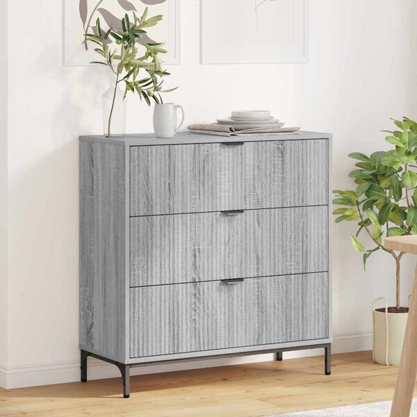 vidaXL Sideboard Graues Sonoma 79,5 x 33 x 82 cm Holzwerkstoff