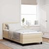 vidaXL Boxspringbett mit Matratze mit Kopfteil Creme 80 x 200 cm Stoff