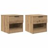 vidaXL Bettschrank 2 pcs Artisan-Eiche 40 x 39 x 40 cm Holzwerkstoff