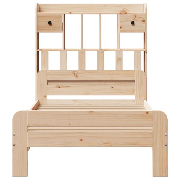 vidaXL B&uuml;cherregalbett ohne Matratze 75x190 cm Massivholz Kiefer