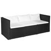 vidaXL 4-tlg. Garten-Lounge-Set Poly Rattan Schwarz und Wei&szlig;