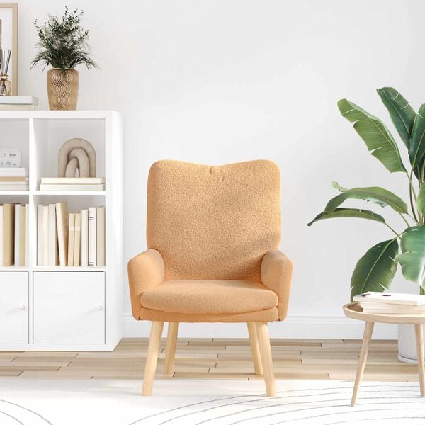 vidaXL Sessel Beige 63 x 67 x 94 cm Polyester und Sperrholz