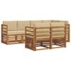vidaXL Outdoor-Sofagarnitur 7 stk. Natur und Beige Polyester