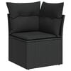 vidaXL Garten-Sofa-Set mit Kissen mit Speicher 11 pcs Schwarz
