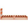 vidaXL Massivholzbett ohne Matratze Wachsbraun 75x190 cm Kiefernholz