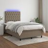 vidaXL Boxspringbett mit Matratze & LED Taupe 120x190 cm Stoff