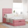 vidaXL Ottoman-Bett mit Matratzen & LEDs Rosa 90x200 cm Samt