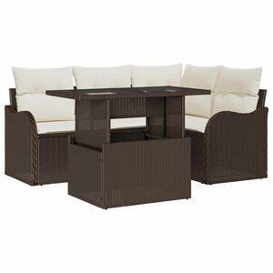 vidaXL Gartensofa-set 5 stk. Braun Poly Rattan