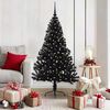 vidaXL Künstlicher vorbeleuchteter Weihnachtsbaum Schwarz 150 cm PVC