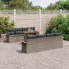 vidaXL Gartensofa-set mit Kissen 7 pcs Grau Poly-Rattan