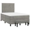 vidaXL Boxspringbett mit Matratze Hellgrau 120x200 cm Samt