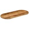 vidaXL Tischplatte 110x50x2,5 cm Oval Raues Massives Mangoholz
