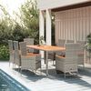 vidaXL 9-tlg. Garten-Essgruppe mit Kissen Grau Poly Rattan