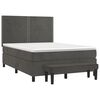 vidaXL Boxspringbett mit Matratze Dunkelgrau 140x190 cm Samt