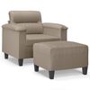 vidaXL Sessel mit Hocker Taupe 60 cm Mikrofasergewebe