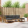 vidaXL Outdoor-Sofagarnitur 6 pcs Natur und Anthrazit Holzwerkstoff