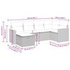 vidaXL 6-tlg. Garten-Sofagarnitur mit Kissen Beige Poly Rattan