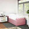 vidaXL Boxspringbett mit Matratze Rosa 90x200 cm Samt