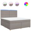 vidaXL Boxspringbett mit Matratze Taupe 180x200 cm Stoff