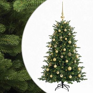 vidaXL K&uuml;nstlicher Weihnachtsbaum mit Weihnachtskugel 120 cm 150 LEDs