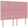 vidaXL LED Boxspringbett mit Kopfteil Rosa 160 x 200 cm Samt