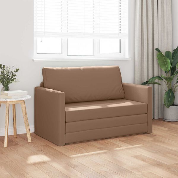 vidaXL Schlafsofa 110cm Cappuccino Kunstleder