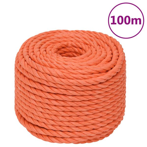 vidaXL Arbeitsseil Orange 24 mm 100 m Polypropylen