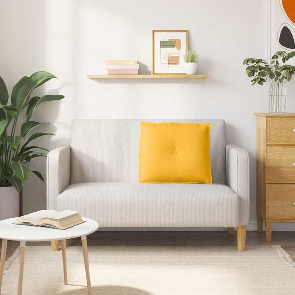 vidaXL R&uuml;ckenkissen Helles Gelb 60 x 50 cm Cordstoff