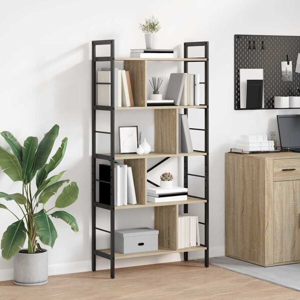 vidaXL B&uuml;cherregal Sonoma-Eiche 75 x 30 x 156 cm Holzwerkstoff