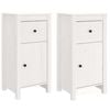 vidaXL Sideboards 2 Stk. Wei&szlig; 40x35x80 cm Massivholz Kiefer