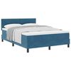 vidaXL Boxspringbett mit Matratze Dunkelblau 140 x 200 cm Samt