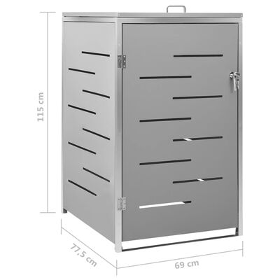 vidaXL Mülltonnenbox für 1 Tonne 69x77,5x115 cm Edelstahl