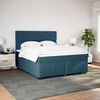 vidaXL Boxspringbett mit Matratze Blau 200x200 cm Samt