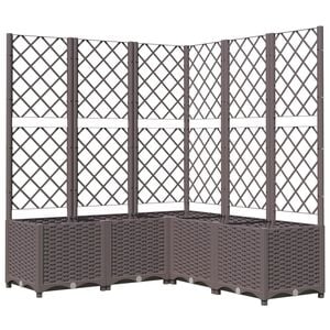 vidaXL Pflanzk&uuml;bel mit Rankgitter Braun 120x120x136 cm PP