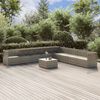 vidaXL 10-tlg. Garten-Lounge-Set mit Kissen Grau Poly Rattan