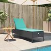 vidaXL Sonnenliege mit Kissen Schwarz Poly Rattan