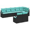 vidaXL Sofa Set mit Kissen 8 pcs Schwarz Poly Rattan