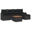 vidaXL Gartensofa-set mit Kissen 6 pcs Schwarz Poly-Rattan