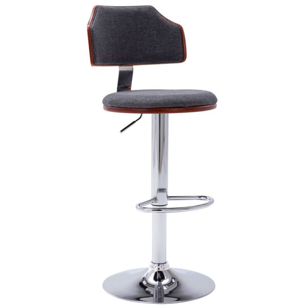 vidaXL Barhocker 2 Stk. Dunkelgrau Bugholz und Stoff