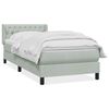 vidaXL Boxspringbett mit Matratze Hellgrau 90x210 cm Samt