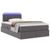 vidaXL Bett mit Stauraum und LED mit LED Grau 120 x 190 cm Kunstleder
