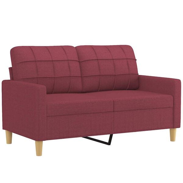 vidaXL 2-Sitzer-Sofa Weinrot 120 cm Stoff