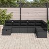 vidaXL Sofa Set mit Kissen mit Speicher 8 pcs Schwarz Poly-Rattan