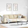 vidaXL Sofa Set Creme Stoff